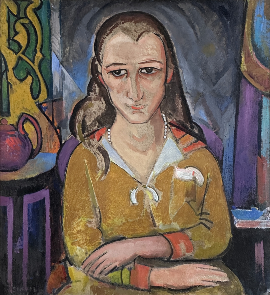 William Sommer oil painting, "Woman with Teapot"
