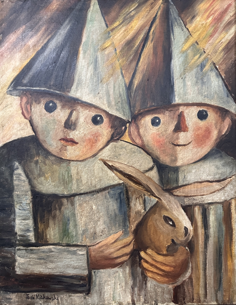 Tadeusz Makowski, two Children with Rabbit